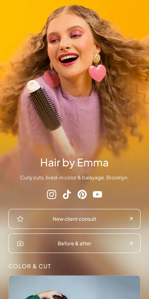 Hair by Emma booking page